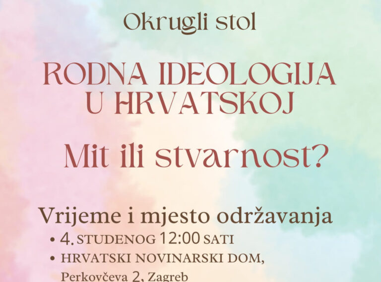 Vigilare će sudjelovati na okruglom stolu „Rodna ideologija u Hrvatskoj: Mit ili stvarnost”